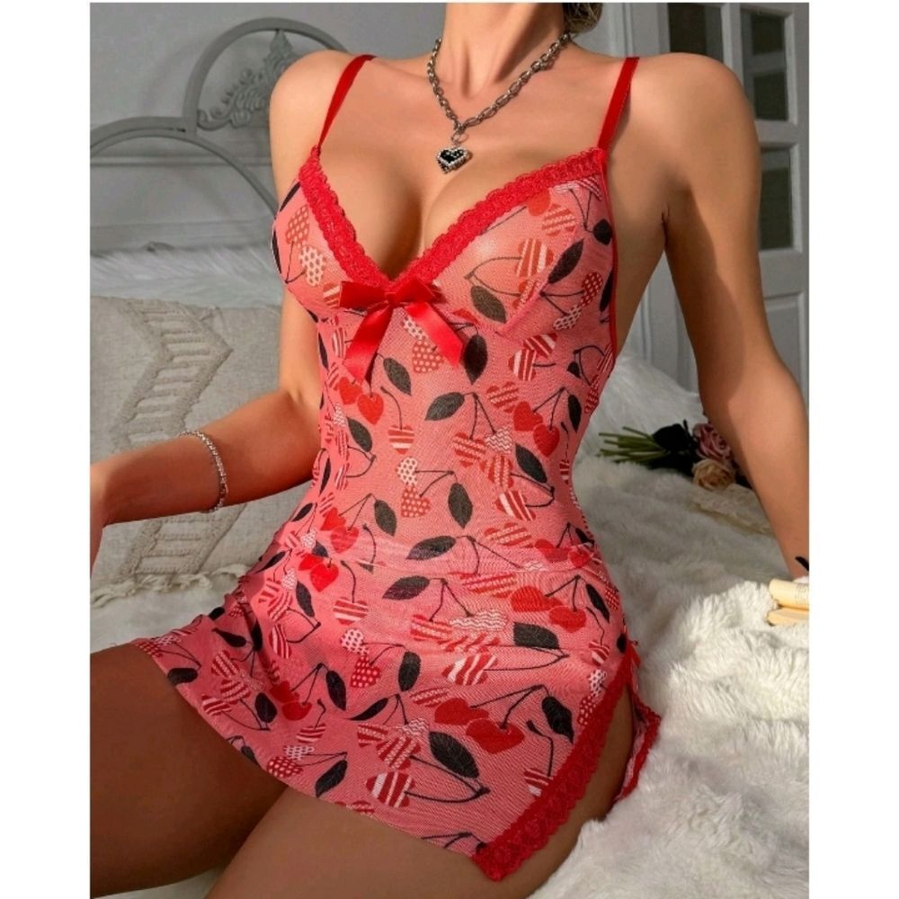 Womens Sexy Lingerie Babydoll Teddy Fancy Dress Side Slit Nightwear Sleepwear